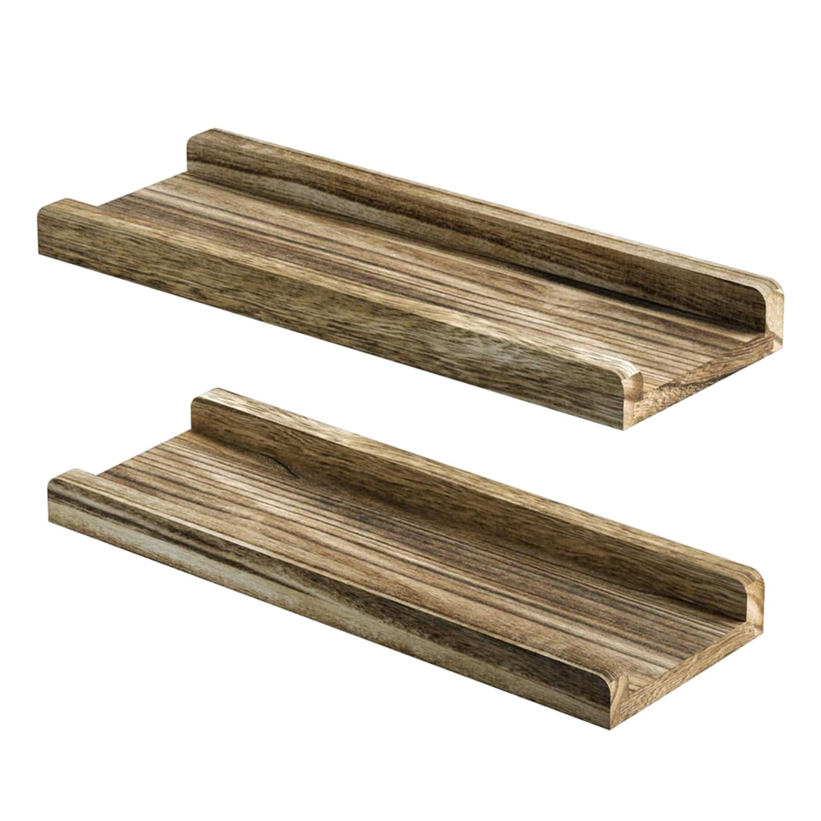 2x Rustic Wood Floating Shelves Wood Wall Storage Shelves for Farmhouse