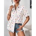 thumbnail image 4 of Zeagoo Shirts for Women Trendy Rolled Cuffed Short Sleeve Button Up Blouse Business Casual Tops Summer Fashion Shirts, 4 of 6