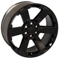 thumbnail image 4 of OE Wheels CV41B 22 Inch Rim Fits Silverado 1500 Rally Style 6x139.7 22x9 Gloss Black - Hollander 5662 (1), 4 of 5