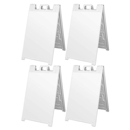 Plasticade Signicade Folding A-Frame Sidewalk Sign - Heavy Duty Plastic, 24x36in Panels, White (4 Pack) 3 thumbnail image