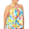 thumbnail image 3 of Time and Tru Women's and Women’s Plus O Ring Hanky Hem Tankini Swim Top, 3 of 5