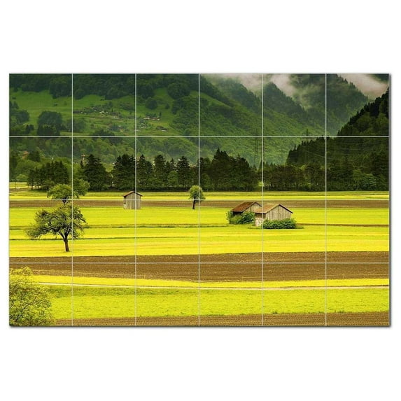Mountain Ceramic Tile Mural Kitchen Backsplash Bathroom Shower, 401133-M64