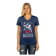 thumbnail image 4 of Women's New Era Navy Atlanta Braves Little Miss 2 V-Neck T-Shirt, 4 of 5