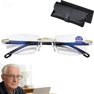 Self Adjusting Glasses Far And Near, Blue Self Adjusting Intelligent Dual Focus Auto Focus Reading Glasses For Men Women