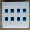 thumbnail image 4 of 10X Placa de Pared Ethernet 8 Puertos - Doble Banda Cat6 RJ45 Conector Cable de Red Placa Frontal Hembra una Hembra - Azul, 4 of 5