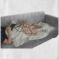 thumbnail image 6 of Wedding Soft Flannel Fleece Throw Blanket, Hand Writing of Just Married on Pink Heart Tulip Flower Art Print, Cozy Plush for Indoor and Outdoor Use, 50" x 70", Coral Black White, by Ambesonne, 6 of 6