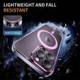 thumbnail image 6 of Bemz Magnetic Case for iPhone 15 Pro Max with Camera Lens Protection (Compatible with MagSafe) Shockproof Reinforced Air Corner Transparent Cover, Tempered Glass Screen Protector (Magenta Pink), 6 of 8