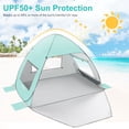 thumbnail image 4 of TOBTOS UPF 50+ Pop Up Beach Tent for 2-3 People, Automatic Sun Shelter with UV Protection, Portable Lightweight Beach Canopy with Carry Bag(Mint Green), 4 of 8