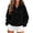 Black, variant on Womens Quarter Zip Pullover Sweaters Fuzzy Fleece Sweatshirt Faux Shearling Warm Zip Up Hoodies Outwear with Pockets Fall Winter Outwear M