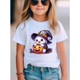 thumbnail image 1 of Halloween T-shirt - Cute Magician & Pumpkin Graphic Tee with Witch Hat, Soft Knit Party Outfit for Halloween, Birthday Parties, Everyday Play - Easy-Care Kids Clothing for Toddlers & Kids, 1 of 6