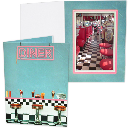 50s Diner Theme 4x6 Vertical Event Photo Folders 25 Pack