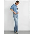 thumbnail image 3 of Mid Rise Side Slit Straight Leg Jeans, 3 of 5