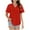 Red, variant on Lzobxe Women's Tops Short Sleeved Basic Casual V Neck Pleated T-shirt Loose Fitting Cotton,Sizes S-3XL