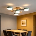 thumbnail image 1 of Ceiling Light Modern Semi Flushs Mount Ceiling Light Nordics Wood Chandelier With Circular Acrylic LED Shade For Living Room Bedroom Dining Room Requires Assemb, 1 of 8