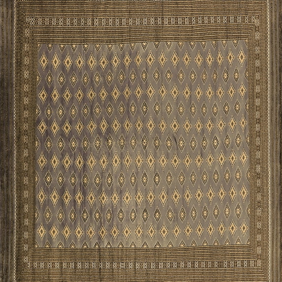 Ahgly Company Indoor Square Oriental Brown Industrial Area Rugs, 4' Square