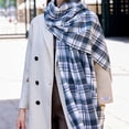 thumbnail image 3 of Bufanda para mujer, bufanda de invierno a cuadros, cálida y acogedora, chal de gran tamaño, bufandas de invierno para mujer, bufanda de invierno con tacto de cachemira, 3 of 5