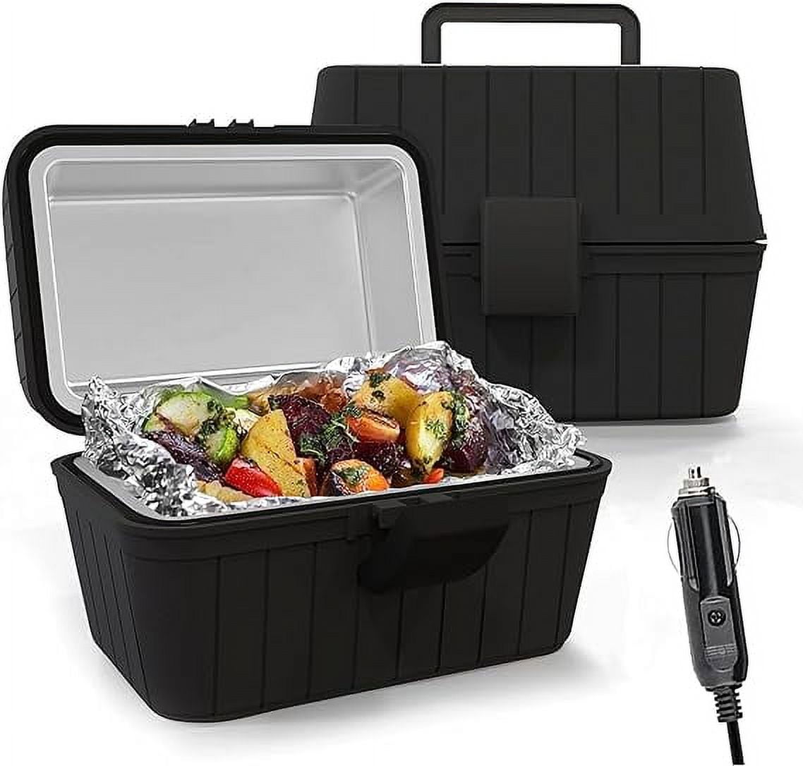 Electric Lunch Box Food Heater – 80W, 2x1.5L Stainless Containers, 10L Insulated Bag, 12V/24V/220V-441786