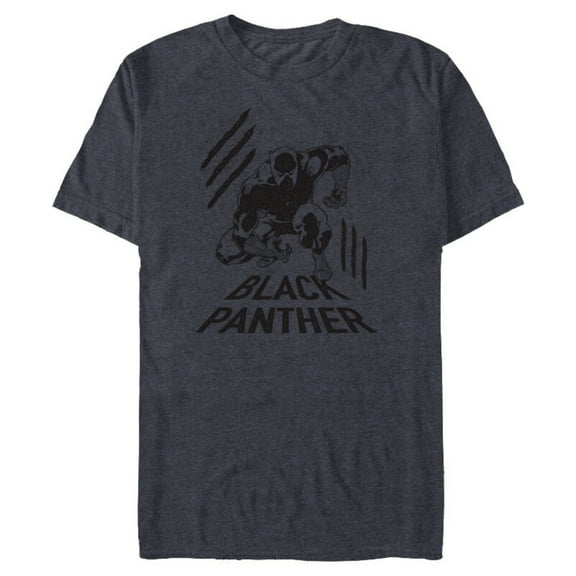 Marvel Black Panther Classic Comic Clawmarks Distressed - Short Sleeve Blended T-Shirt for Adults - Customized-Navy Heather