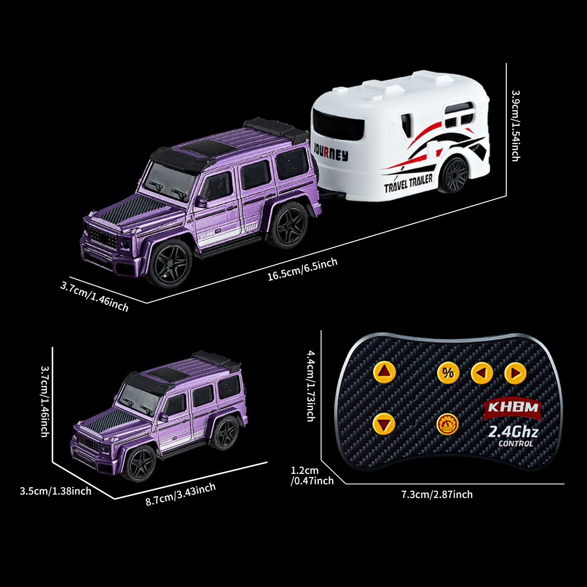 1: 64 mini large G remote control car, 2.4GHz dual frequency control, alloy body, adjustable speed and steering