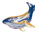 thumbnail image 2 of Pinto, Patricia 12x12 White Modern Wood Framed Museum Art Print Titled - Golden Navy Whale, 2 of 4