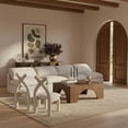 thumbnail image 2 of Meridian Furniture Indulge 140" Upholstered Fabric Modular Sofa in Cream, 2 of 8