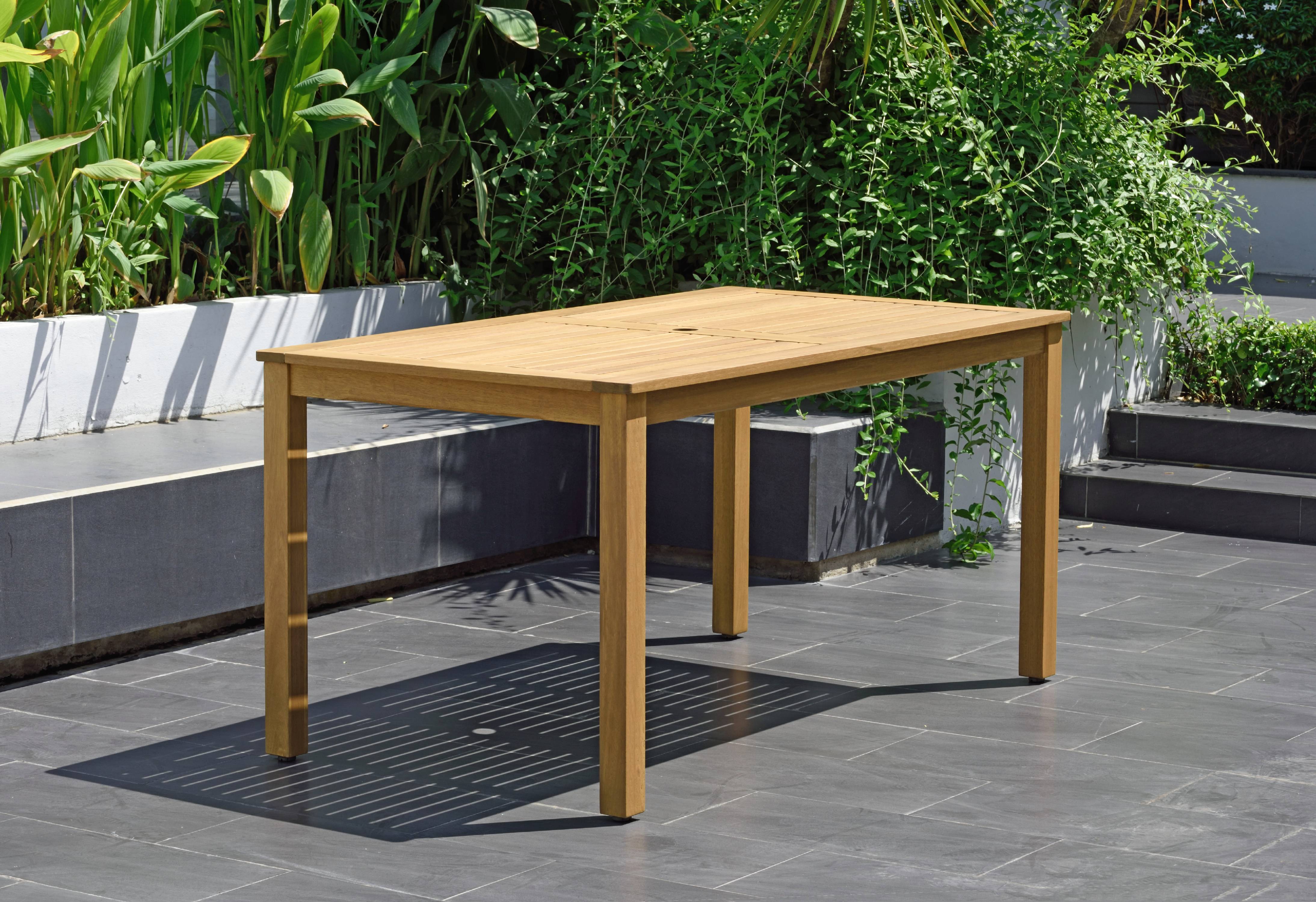 Amazonia Bellegard Teak Finish 7 Pieces Rectangular Patio Dining Set