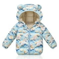 thumbnail image 2 of Gubotare Snow Jacket Girls Girls' Lightweight Puffer Jacket Hooded Water Resistant Winter Coat Size 5T 6T (Sky Blue,5-6 Years), 2 of 7