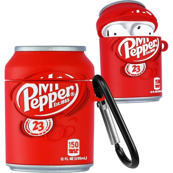 for Airpod 1&2 Case Cute Cartoon 3D Soft Silicone Air Pods Funny Cover Kawaii Fun Cool Keychain Design Shell Drink Fashion Stylish Girls Kids Teens Women Cases for Airpods (RedPepper)