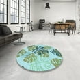 thumbnail image 3 of Ahgly Company Indoor Round Patterned Blue Lagoon Blue Area Rugs, 8' Round, 3 of 6