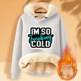 thumbnail image 2 of Lindreshi Womens Pajamas Tops Winter Women's Winter Warm Plush Solid Pocket Long Sleeve Tops Hooded Sweatshirt, 2 of 4