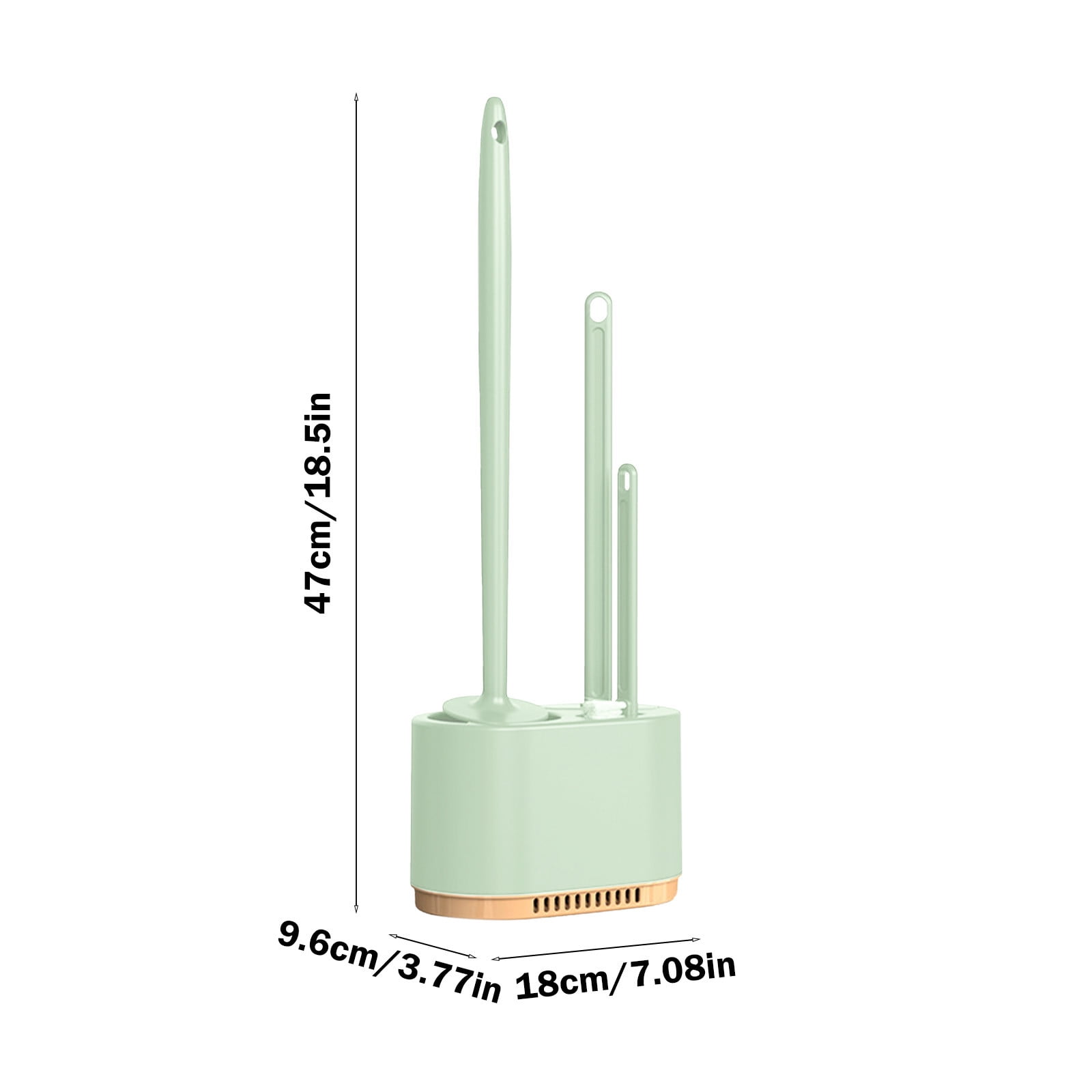 LACKUST Toilet Bowl Brush Cleaner and Caddy Holder Clearance,Toilet Bowl Brush with Strong Bristles Long Brush and Enough Heavy Base for Bathroom,Green