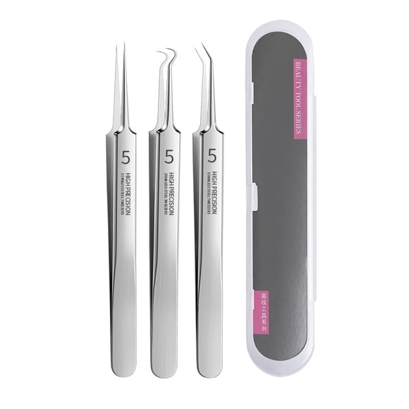 Pinzas removedoras de espinillas faciales profesionales, kit de eliminación de acné, herramienta para quitar espinillas, clip para espinillas, clip para acné, pinzas para pelos encarnados, extractor d
