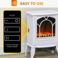 thumbnail image 6 of 22" Electric Fireplace Stove, 750W/1500W Freestanding Fireplace Heater with Realistic Flame Effect and Overheat Safety Protection, Multifunctional Mantel Fireplace for Living Room, White, 6 of 7