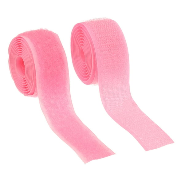Uxcell Sew on Hook and Loop Tape, 1 Inch Width Non-Adhesive Back Nylon Fastener Strips 1 Yards for Crafts - (Pink)