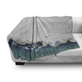thumbnail image 3 of Japanese Wave Soft Flannel Fleece Blanket, Aquatic Swirls Birds of Ocean Ukiyo-e Style Artwork Greyscale Background, Cozy Plush for Indoor and Outdoor Use, 50" x 60", Grey Blue Cream, by Ambesonne, 3 of 6