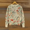 thumbnail image 4 of Uaswgudfs Women's Floral Printed Knit Cardigan, Long Sleeve Button-Front Crew Neck Casual Fashion Outerwear - Spring Summer Trendy Sweater L, 4 of 4