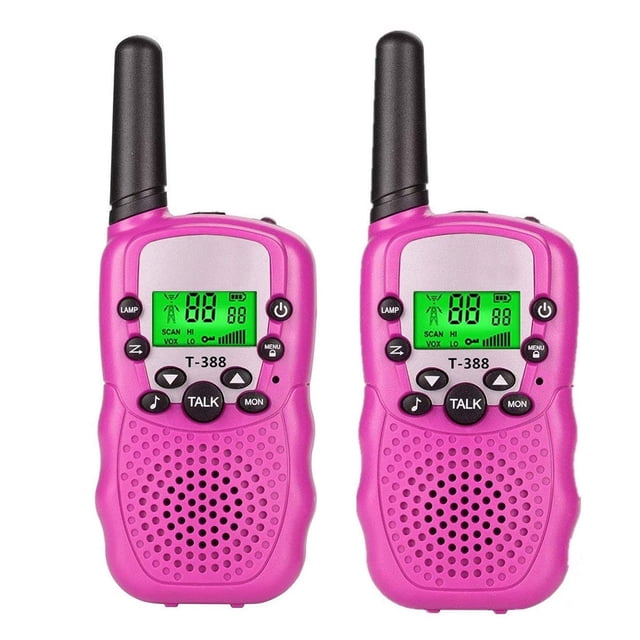 Walkie talkie de 22 canales, radio bidireccional para niños de mano con pantalla LCD US 462.550-467.7125MHz, Rose Red 1 Pieza kenally EL001085-03