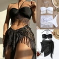 thumbnail image 2 of 3Pcs/Set Bathing Suit Push Up with Skirt Halter Quick Dry Backless Beach Wear Split Type Summer Sexy Tassel Bikini Set Swimming Pool Accessory, 2 of 8