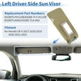 thumbnail image 2 of Parasol del lado izquierdo Unique Bargains compatible con Honda CR-V 2017-2022, ensamblaje de parasol de automóvil con luz de tocador y espejo, reemplaza No.83280-TLA-A62/83280-TLY-H11ZB Beige, 2 of 7