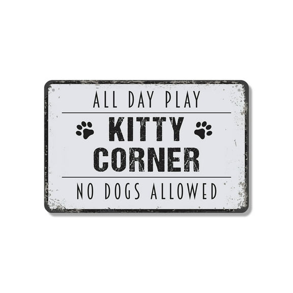 Kitty Corner (2 Pack) 7 Inch x 10 Inch Novelty Aluminum Metal Sign Naps Snacks Shenanigans Durable Weatherproof Perfect for Catios Bedrooms Entryways Fun Gift for Cat Lovers Pet Parents