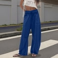 thumbnail image 6 of ADSSDQ Womens Barrel Pants Drawstring Wide Leg Sweatpants Baggy Summer Lounge Pants Casual Trendy Beach Trousers with Pockets Navy 2XL, 6 of 7