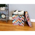 Seville Classics Foldable Storage Cube/Ottoman, MultiColor Chevron