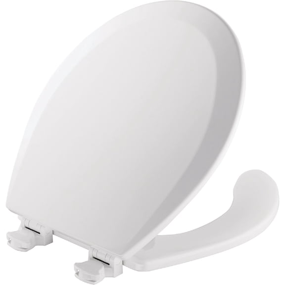 Mayfair Open Front Toilet Seat 8440EC - Easy Clean, Never Loosen - Round, White — Residential Use, Standard Application