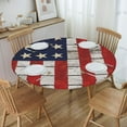 thumbnail image 3 of American Flag 4th of July Independence Day Round Fitted Tablecloth with Elastic Fitted Table Covers for Round Tables 40"-48" ,24jl06caA273, 3 of 7