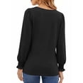 thumbnail image 5 of UVN Blouses for Women Square Neck Long Sleeve Shirts Dressy Casual Tunic Tops, 5 of 11