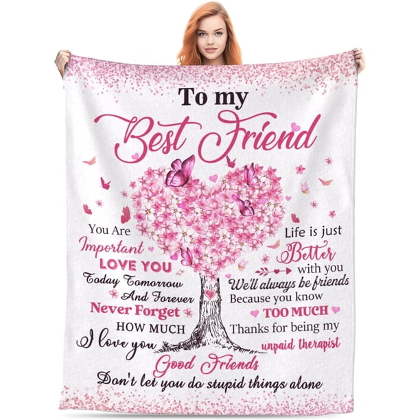 LHSHID Best Friend Blanket Best Friend Birthday Gifts for Women Friendship Gifts for Women Friends Blankets for Bed Sofa Couch Travel 30x40in