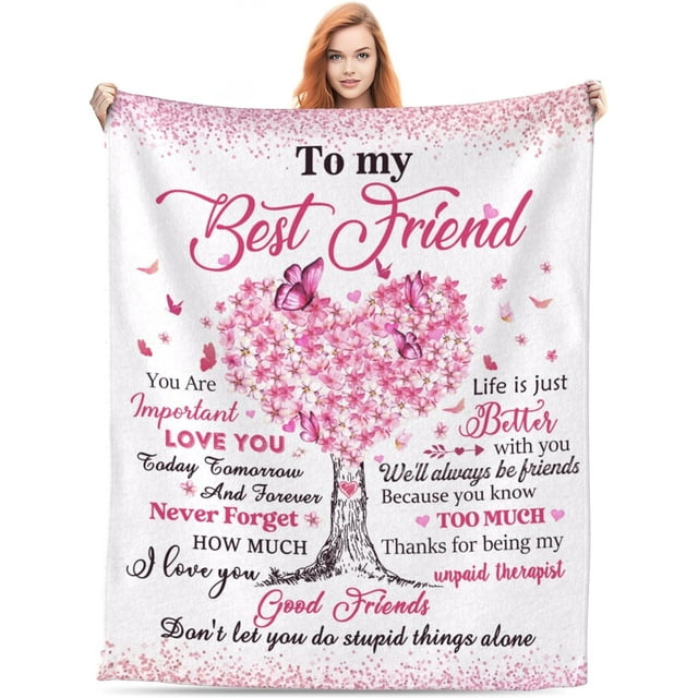 LHSHID Best Friend Birthday Gifts Blanket Flannel Soft and Comfortable Anti static Bed Sofa Blanket 60x80in
