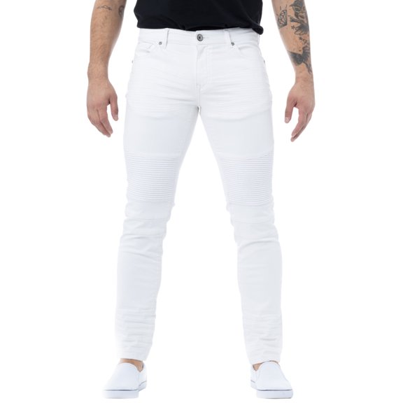 RAW X Mens RawX Moto Jeans, White, 32X32