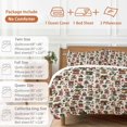 thumbnail image 6 of Christmas Snowman Bedding Duvet Cover Set King Size 4 Pieces Spruce Leaves Bell Balls Bells Beige Linen Bedding Set with Zipper Closure, 1 Comforter Cover 92x106 Inches 1 Flat Sheet & 2 Pillow Cases, 6 of 7