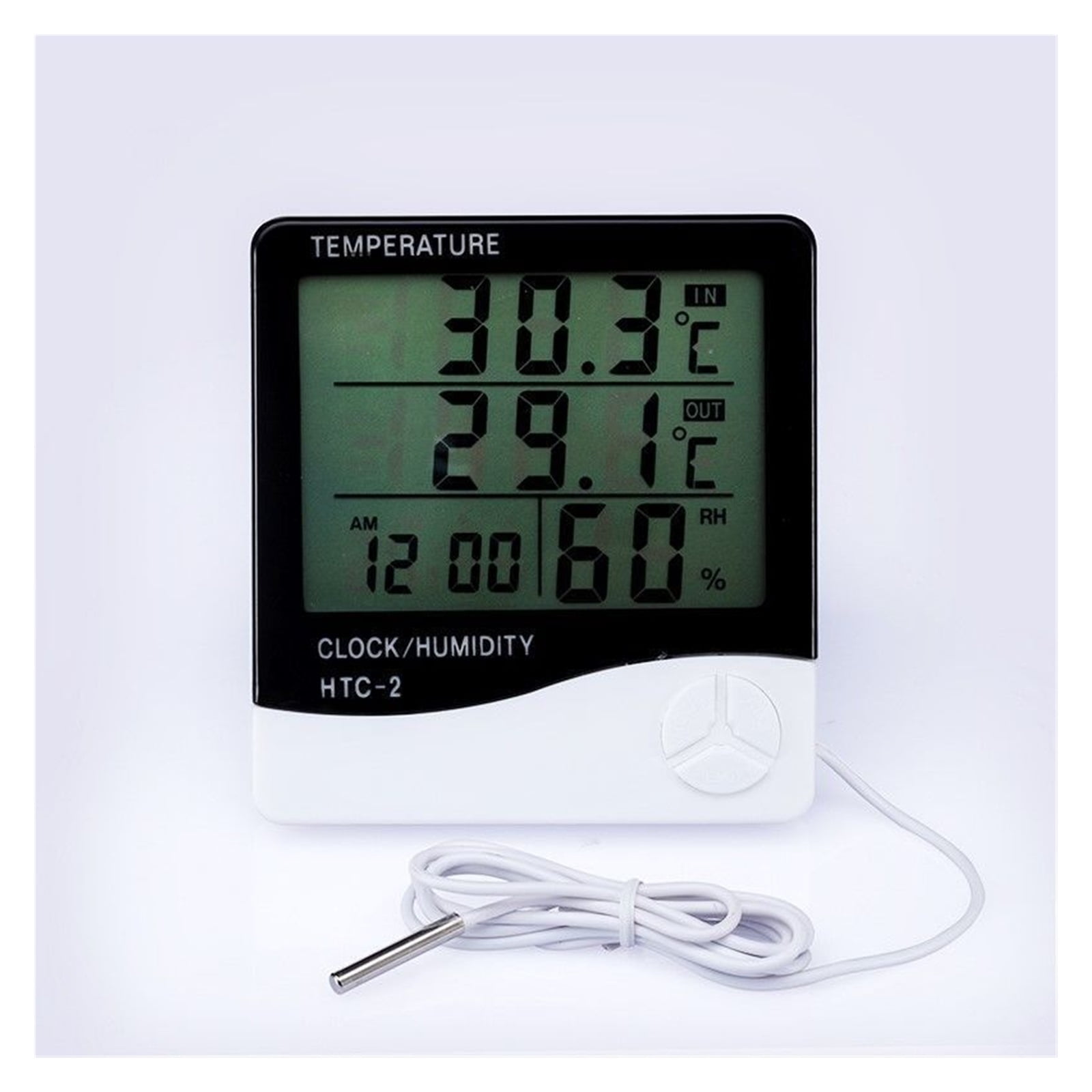 LCD Digital Temperature -2 Home Indoor Outdoor Hygrometer Thermometer Weather Station with Clock ,Fast Response